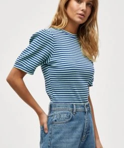 Minus MIAJOHANNA T Shirt Imprimé Frosted Mint Striped Femme
