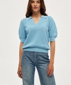 Minus ELVIKA Pullover Pasific Blue Femme
