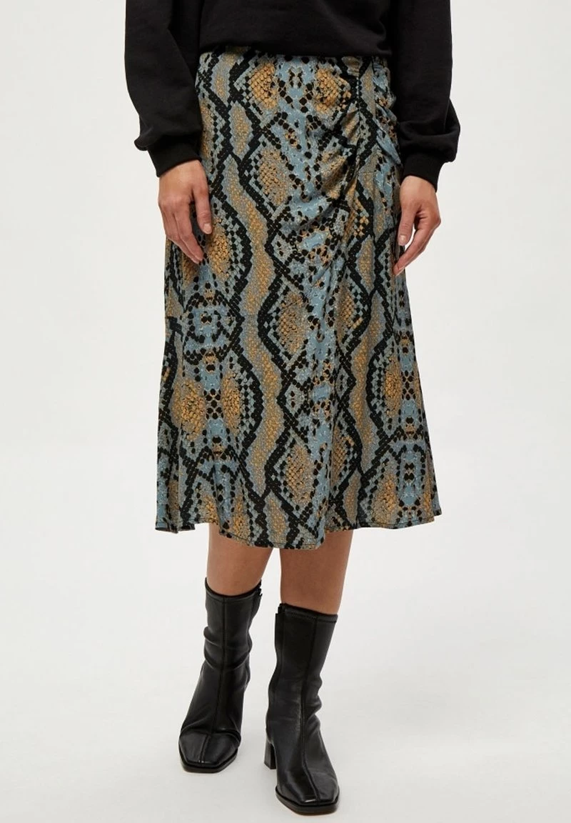 Minus Jupe Trapèze Misty Blue Snake Print Femme 3 Minus Jupe Trapèze Misty Blue Snake Print Femme