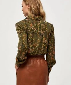 Minus Femme LELA Chemisier Dark Olive Flower Print -SOLDES D'ÉTÉ - Minus Fashion b28162a8eb9245c0bd9cc04249fc961a