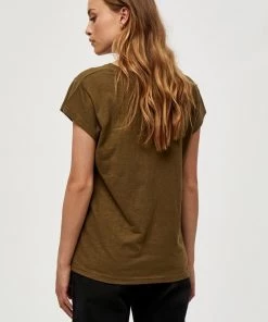 Minus Femme LETI T Shirt Basique Dark Olive -SOLDES D'ÉTÉ - Minus Fashion b55689d2e98848e5a7077214c0c1b8a9