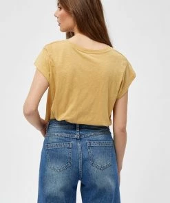 Minus LETI T Shirt Basique Prairie Sand Femme -SOLDES D'ÉTÉ - Minus Fashion bcadfda8d5224d5aa78a5c255936aa27
