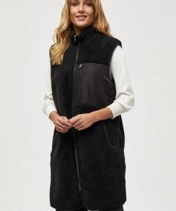 Minus Femme MAGGIE LONG Veste Sans Manches Black