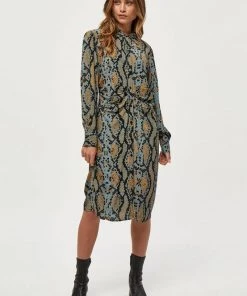 Minus ALYX Robe Chemise Misty Blue Snake Print Femme