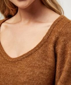 Minus Femme MILLE Pullover Rustic Brown Melange -SOLDES D'ÉTÉ - Minus Fashion bdc554bf28654288837314c253f92e64