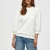 Minus MIKA 3/4 SLEEVE Sweatshirt Broken White Femme -SOLDES D'ÉTÉ - Minus Fashion c0e2aad053a1433280b8300317c97f9a