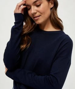 Minus Femme ELNE Pullover Black Iris Solid -SOLDES D'ÉTÉ - Minus Fashion c251207271064406b87a24786584f6ca