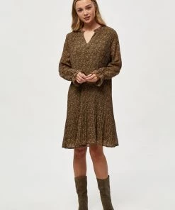 Minus Femme RIKKA Robe De Jour Dark Olive Dot Print