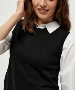 Minus AUGUSTA Veste Sans Manches Black Femme -SOLDES D'ÉTÉ - Minus Fashion c401c0d11cab4c31bad41059091b8bf0