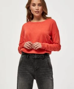 Minus ELNE Pullover Fiery Red Femme