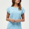 Minus Femme LETI T Shirt Basique Pasific Blue -SOLDES D'ÉTÉ - Minus Fashion c7739fb7aad14e1f97179517ab4ac248