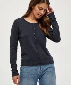 Minus Femme NEW LAURA Gilet Black Iris Melang