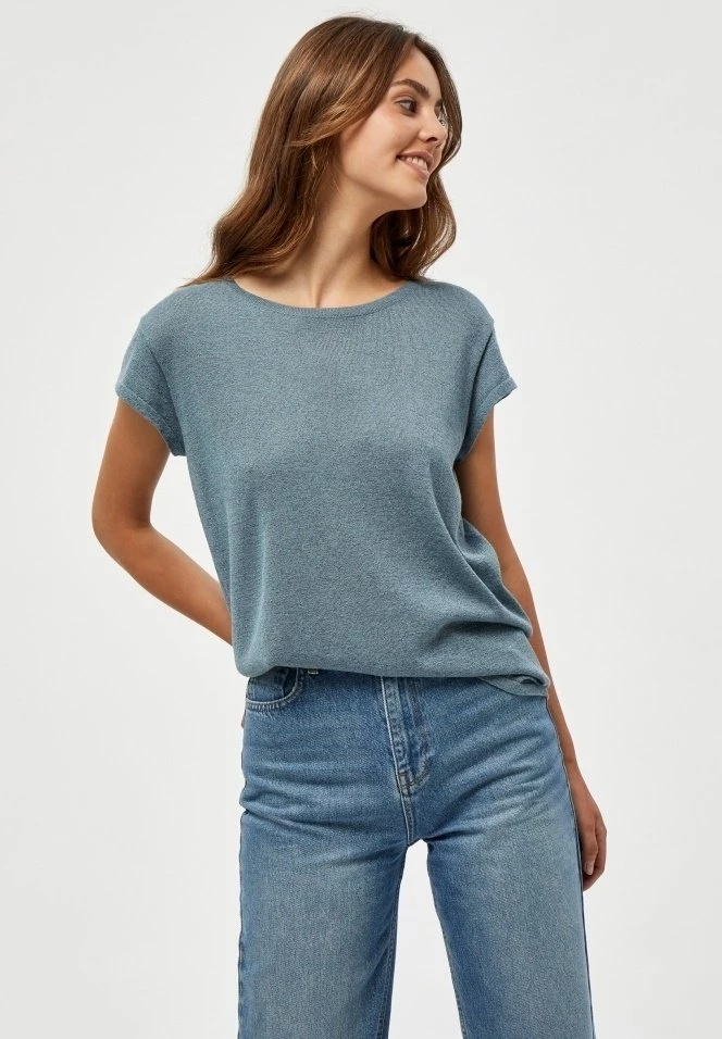 Minus Femme CARLINA T Shirt Basique Blue Zen Lurex 3 Minus Femme CARLINA T Shirt Basique Blue Zen Lurex