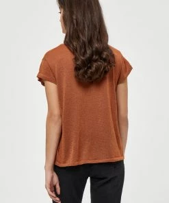 Minus Femme CARLINA T Shirt Basique Burned Hazel Lurex -SOLDES D'ÉTÉ - Minus Fashion c9e43a6fe6624b47826bd5c6e4c41503