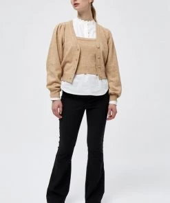 Minus MARY Débardeur Light Leather Brown Melange Femme -SOLDES D'ÉTÉ - Minus Fashion ca73dcb893354b88b3451a863a408f06