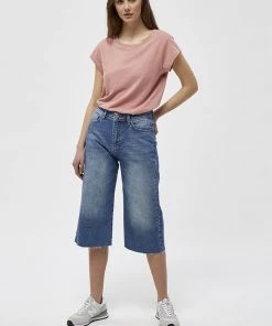 Minus Femme LETI T Shirt Basique Old Rose Melange -SOLDES D'ÉTÉ - Minus Fashion ce40ce5ffba845d68e0351b7b14c0875