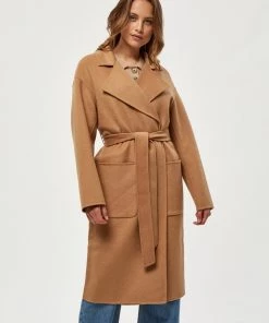 Minus Femme Manteau Classique Camel