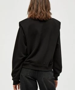Minus MERINE Sweatshirt Black Femme -SOLDES D'ÉTÉ - Minus Fashion cfb1952cd0284f5a9a8fbca16111cbe3