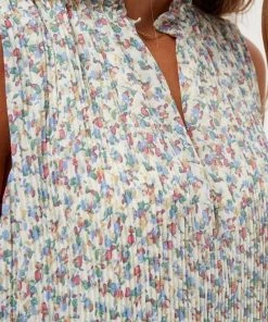 Minus RIKKA SLEEVELESS Robe De Jour Frosted Mint Flower Print Femme -SOLDES D'ÉTÉ - Minus Fashion d46175675dba445290413a56c51026f0