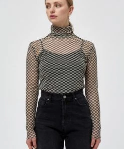 Minus HARLYN T Shirt à Manches Longues Chequered Femme