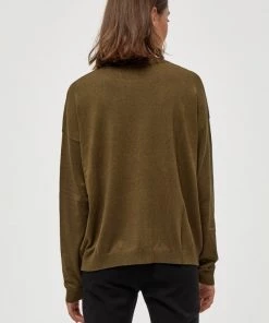 Minus ELNE Pullover Dark Olive Melange Femme -SOLDES D'ÉTÉ - Minus Fashion d81e68e8efe9450aba678d3e7a5a998f