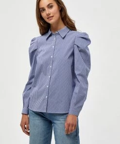 Minus Femme ELAYNA Chemisier Blue Zen Stripes