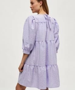 Minus ROWEN Robe De Jour Purple Checked Femme -SOLDES D'ÉTÉ - Minus Fashion dc6cc699463e41e48b55d1168f9fdc7f