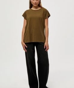 Minus Femme LETI T Shirt Basique Dark Olive -SOLDES D'ÉTÉ - Minus Fashion de0f729ac7b84c17a8f015a7c35cfba7