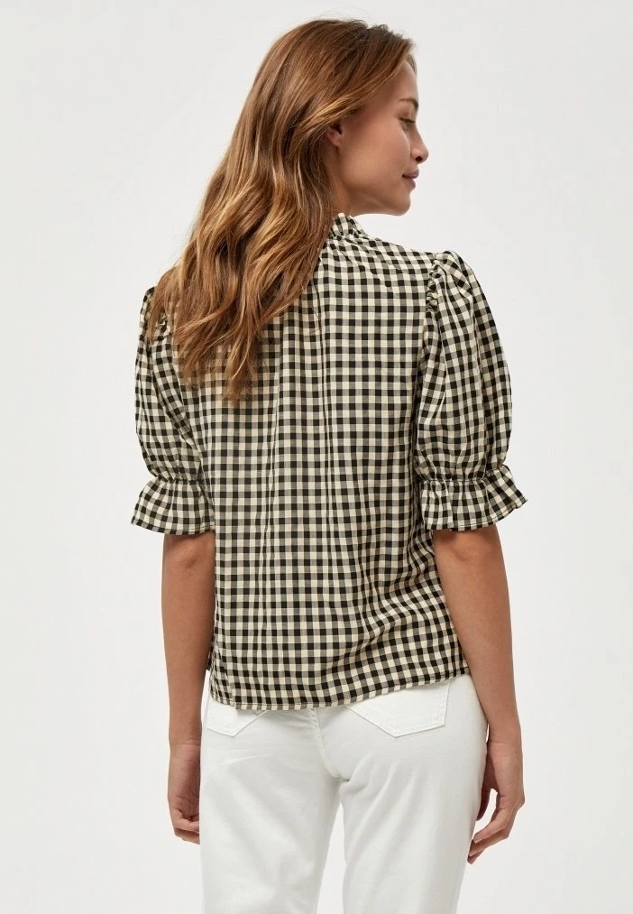 Minus ROKA Chemisier Sand Checked Femme 5 Minus ROKA Chemisier Sand Checked Femme – Image 3