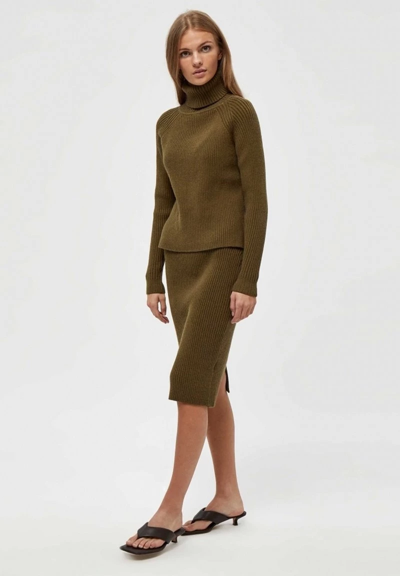 Minus Jupe Crayon Dark Olive Melange Femme 4 Minus Jupe Crayon Dark Olive Melange Femme – Image 2