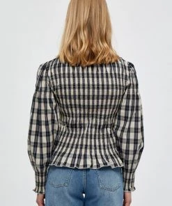 Minus ALORA Blouse Ebony Black Checks Femme -SOLDES D'ÉTÉ - Minus Fashion e3a84203ab174814b3d8bbc449383394