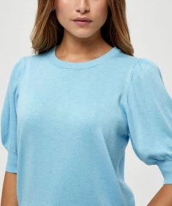 Minus LIVA T Shirt Basique Pasific Blue Melange Femme -SOLDES D'ÉTÉ - Minus Fashion e55097fc5c074c16bfc8be307df62d44