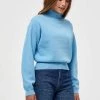 Minus JOSE TURTLENECK Pullover Pasific Blue Femme