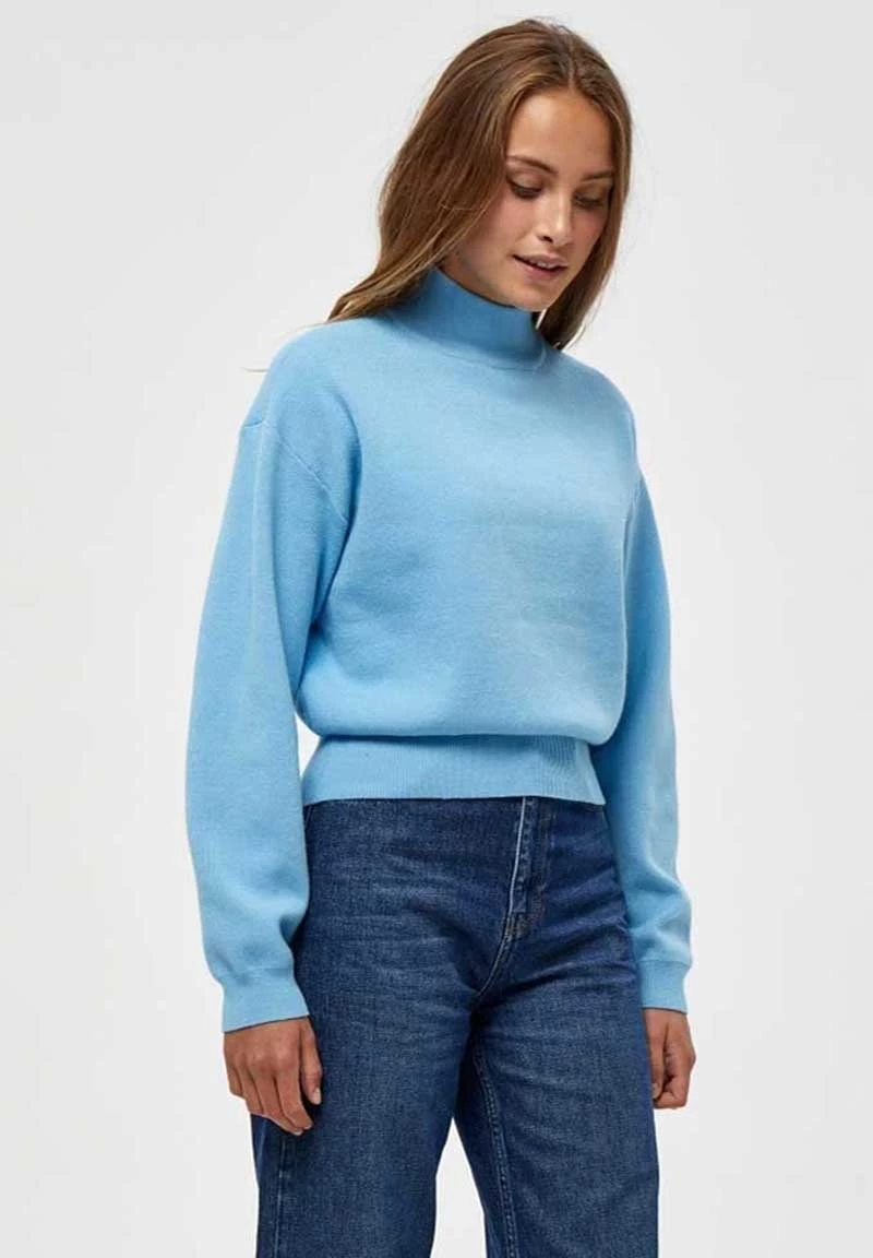 Minus JOSE TURTLENECK Pullover Pasific Blue Femme 3 Minus JOSE TURTLENECK Pullover Pasific Blue Femme