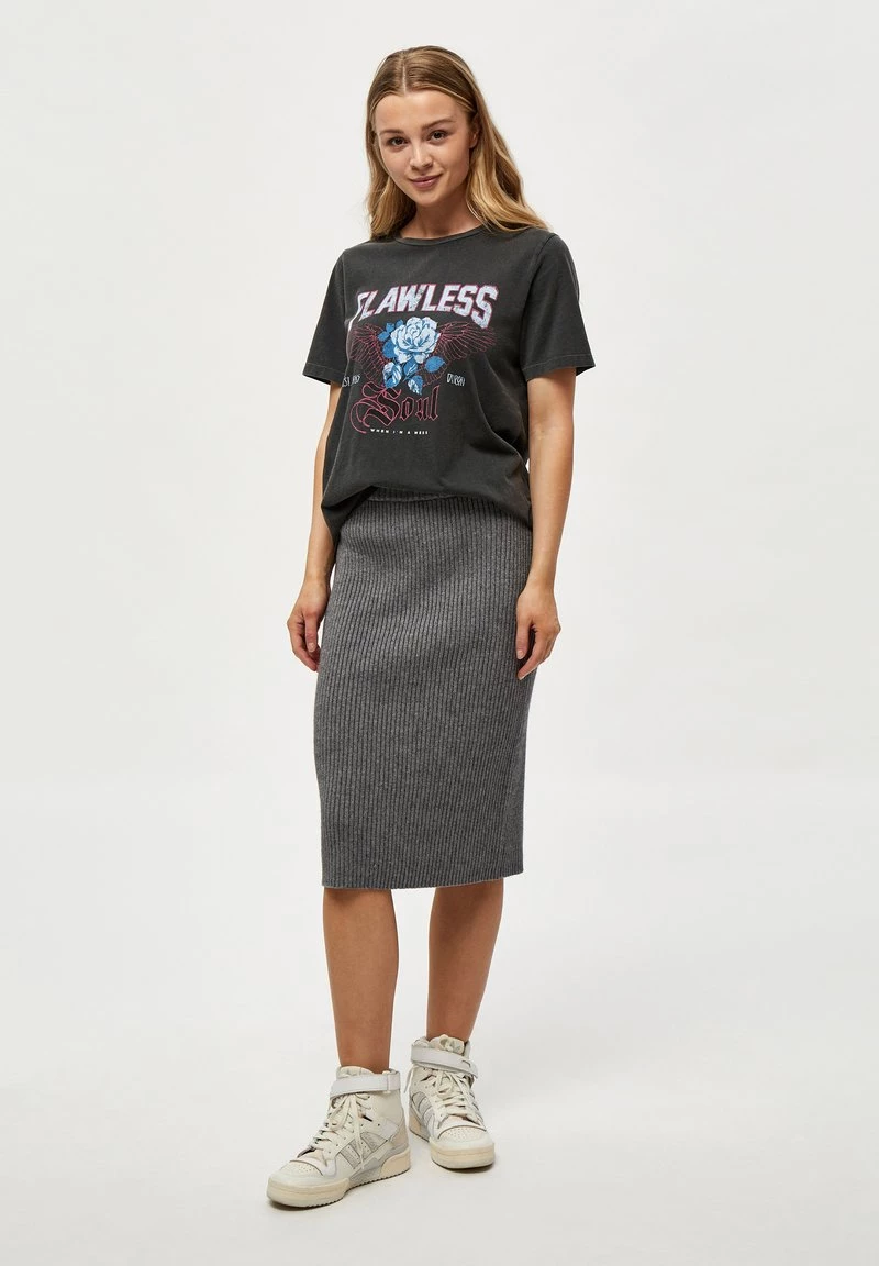 Minus Jupe Crayon Light Grey Melange Femme 4 Minus Jupe Crayon Light Grey Melange Femme – Image 2