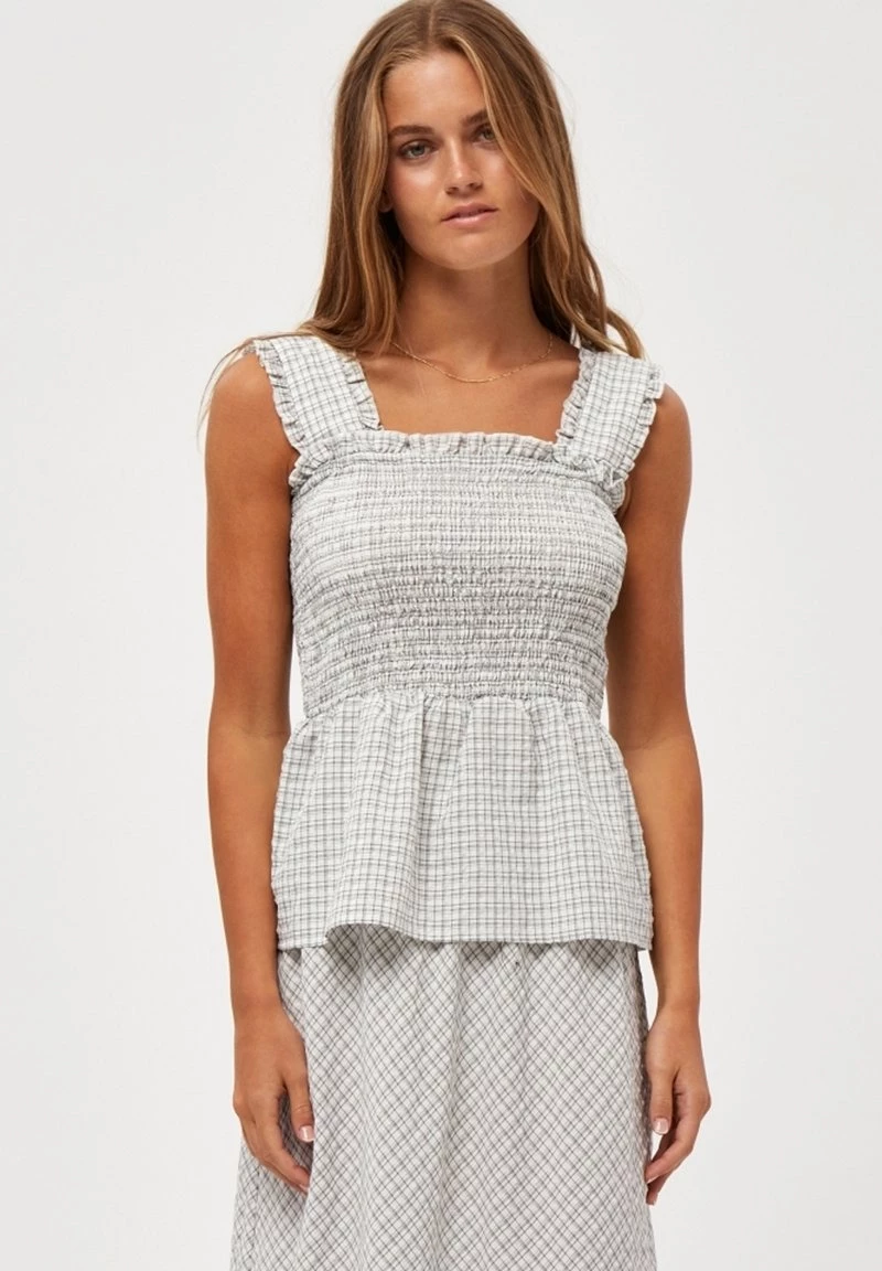 Minus Blouse White Checked Femme 3 Minus Blouse White Checked Femme