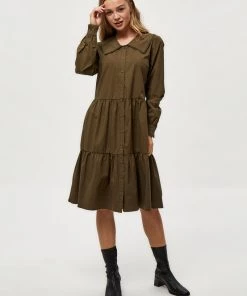 Minus Femme DELPHIA Robe Chemise Dark Olive