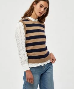 Minus ALANA Pullover Black Iris Striped Femme