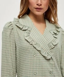 Minus Femme BREA Robe Chemise Green Sand Checked -SOLDES D'ÉTÉ - Minus Fashion f28e8570f3fd457abe3f012a35e67ee4