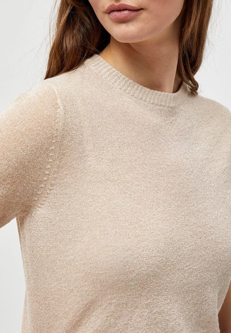 Minus Femme PAMELA T Shirt Basique Medal Gold Melange/lurex 6 Minus Femme PAMELA T Shirt Basique Medal Gold Melange/lurex – Image 4