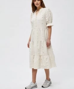 Minus BERGITTA Robe De Jour Broken White Femme