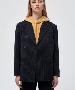 Minus EMBRY Blazer Black Pinstriped Femme