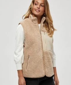 Minus Femme MAGGIE Veste Sans Manches Sand