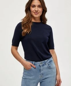 Minus PAMELA T Shirt Basique Black Iris Solid Femme