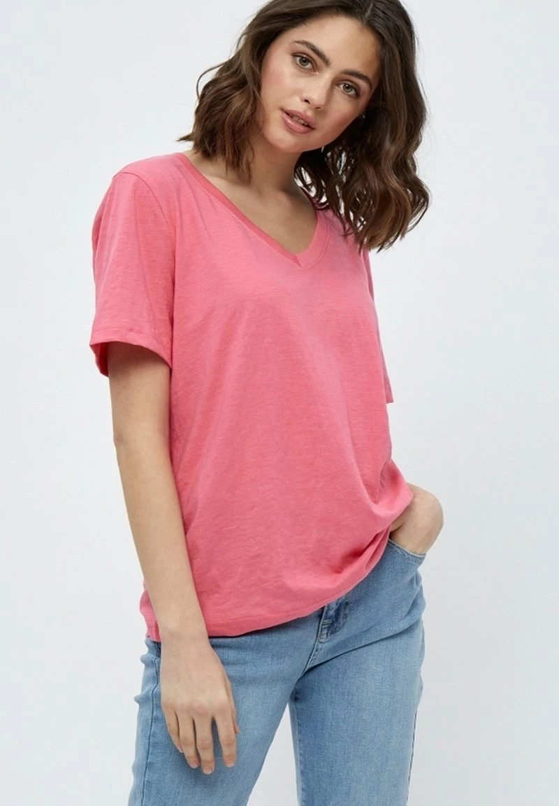 Minus LETI V NECK TEE T Shirt Basique Pink Flamingo Femme 3 Minus LETI V NECK TEE T Shirt Basique Pink Flamingo Femme