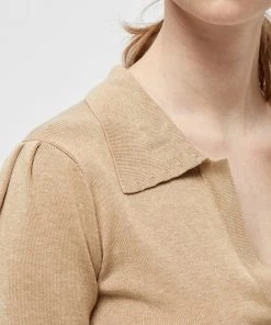 Minus Femme CAMARI Polo Warm Sand Melange -SOLDES D'ÉTÉ - Minus Fashion fb98c547a4b54fb78b42e00f5f530475