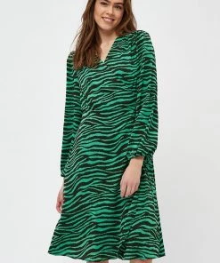 Minus EVELYN Robe En Jersey Apple Green Animal Print Femme