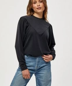 Minus SANDY LONG SLEEVE TEE T Shirt à Manches Longues Black Femme